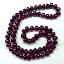 Natural Ruby Premium Necklace | Smooth 11-12mm Rondelle Beads 76 Pcs 889 Carats | Deep Crimson Red VVS Clarity | 27 Inch High Quality Gemstone Jewelry