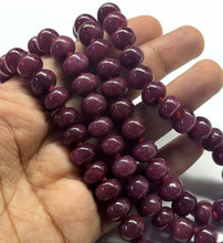 Natural Ruby Necklace Rondelle Large 9-10mm Plain Cut High Grade Crimson Color Gemstone Jewelry For Courage, Confidence & Motivation