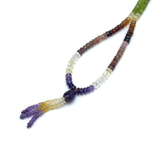 Citrine Natural, Peridot, Spessartite Garnet, Amethyst, and Pink Tourmaline Necklace