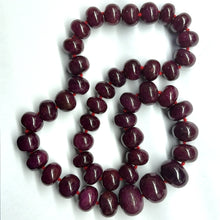 Natural Genuine Ruby Matinee Style Necklace | 16–23mm Smooth Rondelle Beads 45 Pieces 2100 Carats | Crimson Red VVS Clarity | 25 Inch Premium Gemstone Jewelry