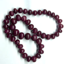 Natural Precious Ruby Necklace | Smooth 15-21mm Rondelle Beads 46 Pcs 2033 Carats | Crimson Red VVS Clarity | 24.4 Inch High Grade Gemstone Jewelry