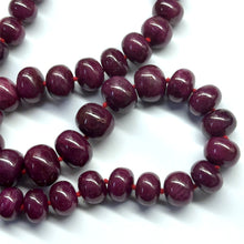 Natural Precious Ruby Necklace | Smooth 15-21mm Rondelle Beads 46 Pcs 2033 Carats | Crimson Red VVS Clarity | 24.4 Inch High Grade Gemstone Jewelry