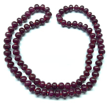 Natural Ruby Bead Necklace | Smooth 9-10mm Rondelle Beads 90 Pcs 617 Carats | Crimson Red VVS Quality | 27 Inch Luxury Gemstone Jewelry