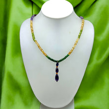 Citrine Natural, Spessartite, Peridot, Tsavorite, and Amethyst Necklace