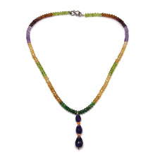 Tsavorite Natural, Amethyst, Spessartite Garnet, Citrine, and Peridot Necklace