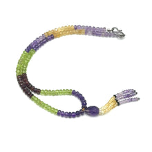 Peridot Natural, Amethyst, Spessartite Garnet, and Citrine Necklace