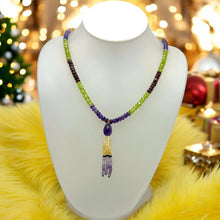 Peridot Natural, Amethyst, Spessartite Garnet, and Citrine Necklace