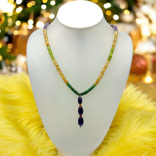 Citrine Natural, Amethyst, Peridot, Spessartite Garnet, and Tsavorite Necklace