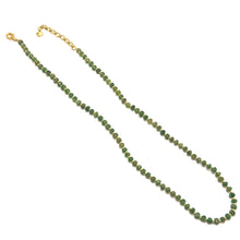 Prestige 925 Sterling Silver Station Necklace with Natural Emerald 5mm Faceted Rondelle Beaded Gemstone Prosperity Stone