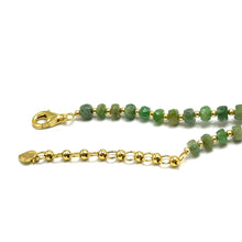 Prestige 925 Sterling Silver Station Necklace with Natural Emerald 5mm Faceted Rondelle Beaded Gemstone Prosperity Stone