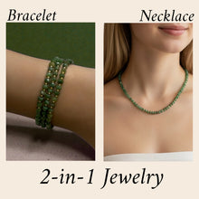 Heart Chakra Natural Emerald 4mm with 925 Sterling Silver Station Necklace Faceted Rondelle Beaded Gemstone