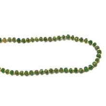 Heart Chakra Natural Emerald 4mm with 925 Sterling Silver Station Necklace Faceted Rondelle Beaded Gemstone