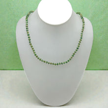 Heart Chakra Natural Emerald 4mm with 925 Sterling Silver Station Necklace Faceted Rondelle Beaded Gemstone