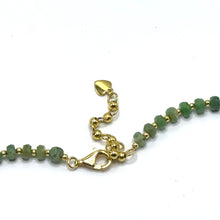 Prestige 925 Sterling Silver Station Necklace with Natural Emerald 5mm Faceted Rondelle Beaded Gemstone Prosperity Stone