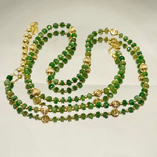 Royal Emerald Natural 4mm with 925 Sterling Silver Station Necklace Faceted Rondelle Beaded Gemstone Charms May Birthstone