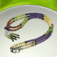 Amethyst Natural, Citrine, Spessartite, Aqua, Peridot, Black, and Green Tourmaline Necklace