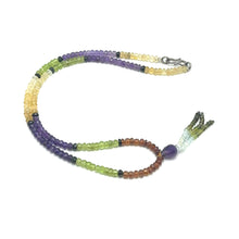 Amethyst Natural, Citrine, Spessartite, Aqua, Peridot, Black, and Green Tourmaline Necklace