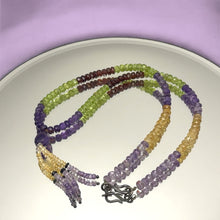 Peridot Natural, Amethyst, Spessartite Garnet, and Citrine Necklace