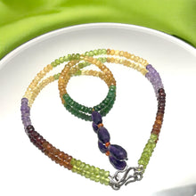 Citrine Natural, Amethyst, Peridot, Spessartite Garnet, and Tsavorite Necklace