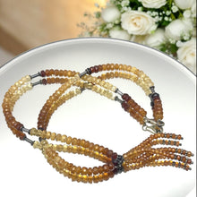 Citrine Natural, and Spessartite Garnet Gemstone Necklace