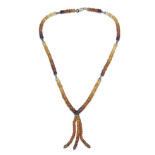 Citrine Natural, and Spessartite Garnet Gemstone Necklace