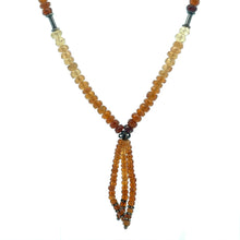 Citrine Natural, and Spessartite Garnet Gemstone Necklace