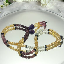 Citrine Natural, Aqua, Amethyst, Pink, and Black Tourmaline Necklace