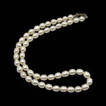 Pearl White June Birthstone Button Plain Pearly Necklace