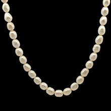 Pearl White June Birthstone Button Plain Pearly Necklace