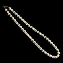 Pearl White June Birthstone Button Plain Pearly Necklace