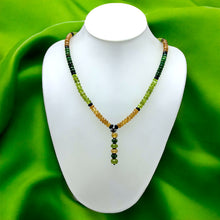 Tsavorite Natural, Peridot, Citrine, and Black Tourmaline Gemstone Necklace