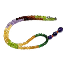 Peridot Natural, Citrine, Spessartite Garnet, Tsavorite, and Amethyst Necklace