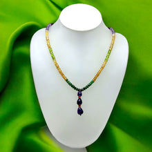 Peridot Natural, Citrine, Spessartite Garnet, Tsavorite, and Amethyst Necklace