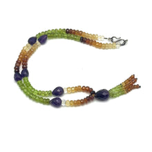 Natural Citrine,Spessartite Garnet,Peridot and Amethyst Necklace