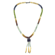 Iolite Natural, Peridot, Citrine, Aquamarine, Spessartite, and Amethyst Necklace