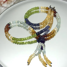 Iolite Natural, Peridot, Citrine, Aquamarine, Spessartite, and Amethyst Necklace