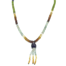 Iolite Natural, Peridot, Citrine, Aquamarine, Spessartite, and Amethyst Necklace