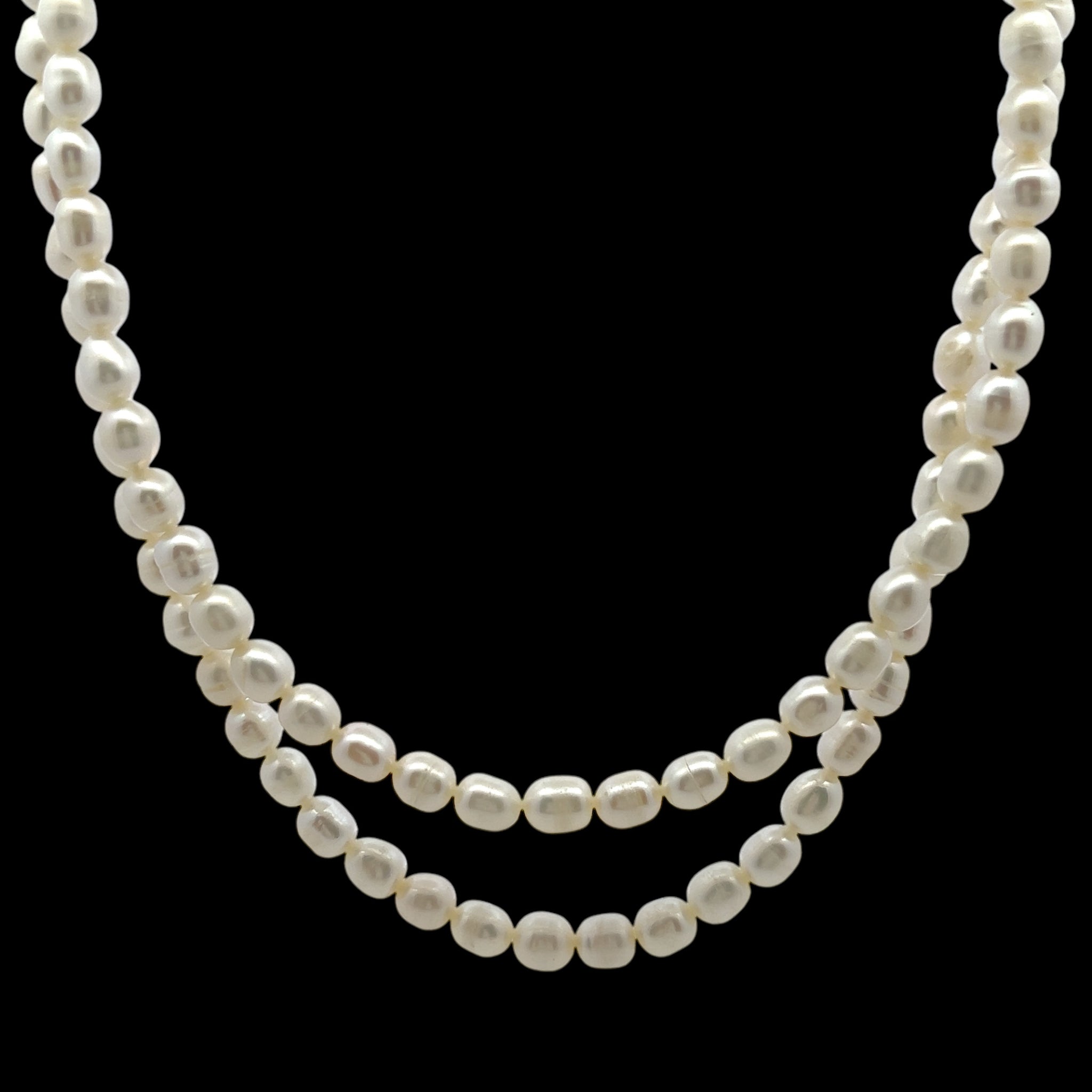 Pearl Chic two-Layered White Plain Necklace