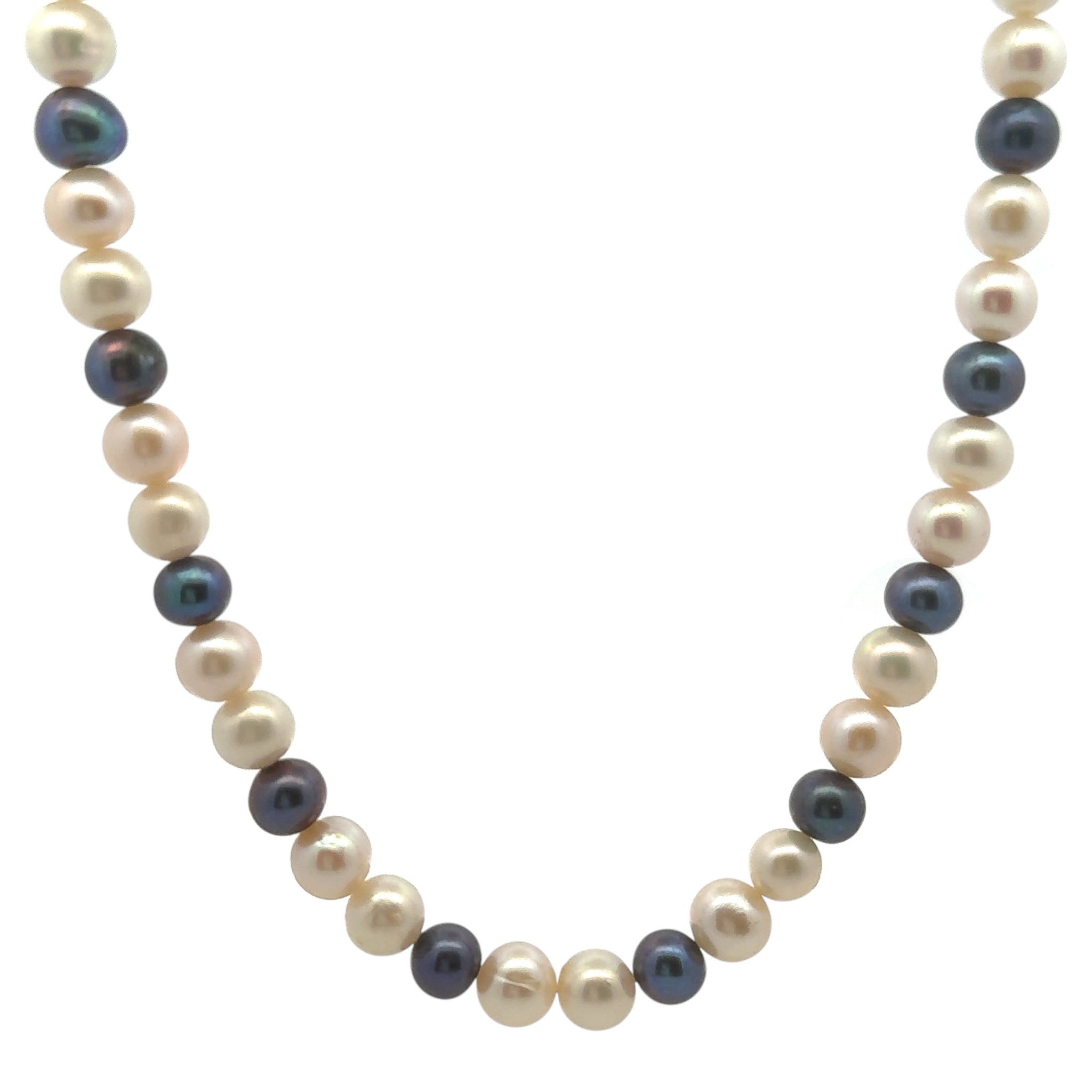 Pearl Classic Two-Tone White and Grey Necklace