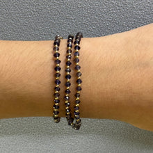 4mm Natural Iolite with 925 Sterling Silver Station Necklace Faceted Rondelle Beaded Gemstone Plain Silver Ball Charms Intuition Stone