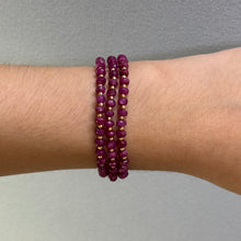 Modern 925 Sterling Silver Station Necklace with Natural Ruby 4.5mm Faceted Rondelle Beaded Gemstone Confidence Stone