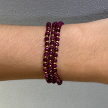 Artisan 925 Sterling Silver Station Necklace with Natural Ruby 4mm Faceted Rondelle Beaded Gemstone Courage Stone