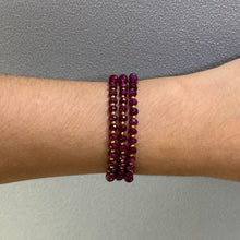 Luxury 925 Sterling Silver Station Necklace with Natural Ruby 4.5mm Faceted Rondelle Beaded Gemstone Power Gem