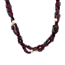 Handmade Natural 15.2 Inch Garnet Plain Tube 7x5 mm & Agate Round Gemstone Beaded Necklace