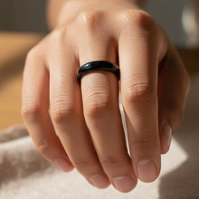Tungsten Ring Domed Black Glossy High Polished Band