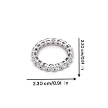 18K White Gold 3.50mm Diamond Natural Full Eternity Ring Band Jewelry