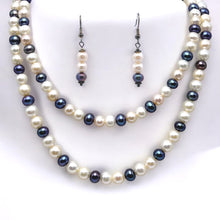 Pearl Classic Two-Tone Multi-Layered Necklace and Earring Set