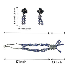 Natural Iolite Rondelle Briolette Cut Beads Semiprecious Necklace Earring Set