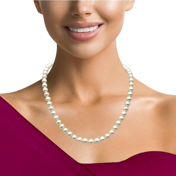 Pearl Chic Cream Plain Necklace June Birthstone