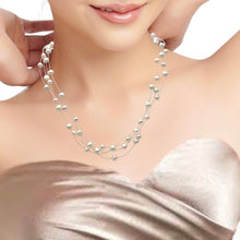 Pearl Elegant Two-Tone Station Style Necklace